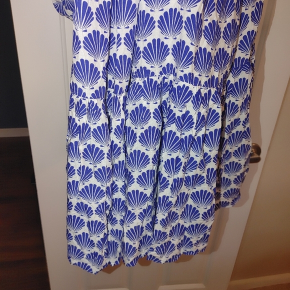 Kate Spade Blue and White Patterned Maxi Cover Up, Size Small - Picture 9 of 9